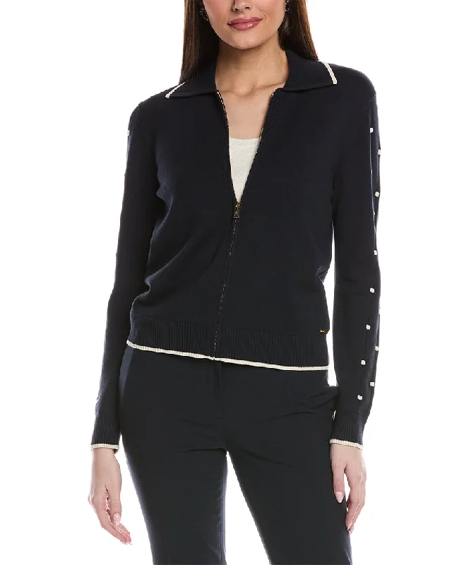 Dress up or down with these versatile pieces St. John Bobble Intarsia Pointelle Knit Jacket Dress up or down with these versatile pieces St. John Bobble Intarsia Pointelle Knit Jacket