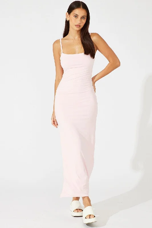 Pink Supersoft Slim Fit Maxi Dress