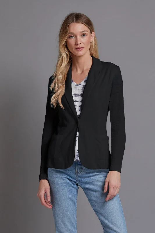 Majestic Linen Blazer in Noir