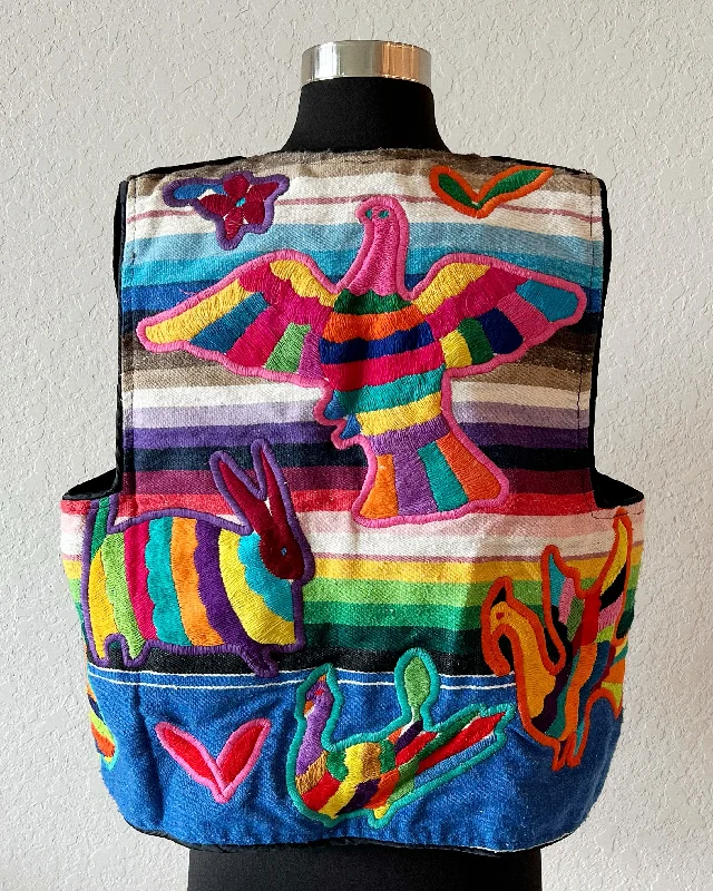 Vintage 80's Colorful Embroidered Judith Roberts Vest