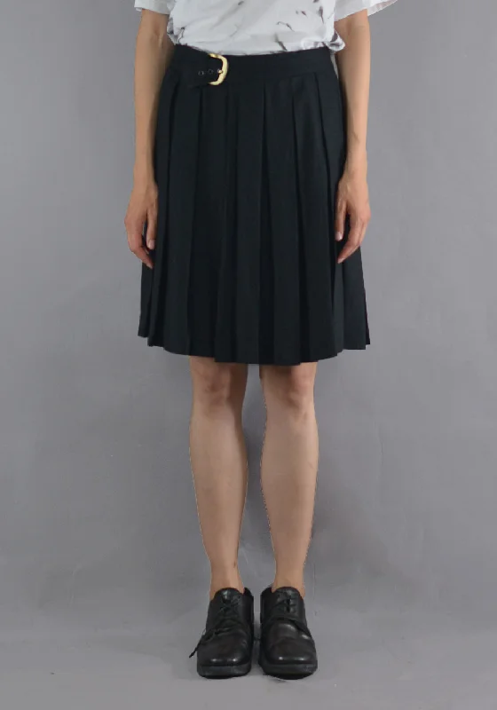 ART SCHOOL MSKRT005 PLEATED SCHOOL SKIRT BLACK