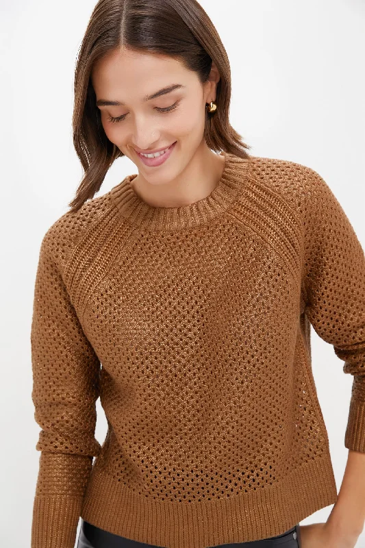 Copper Crochet Lance Crewneck Sweater