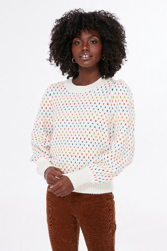 Rainbow Puff Sleeve Crewneck